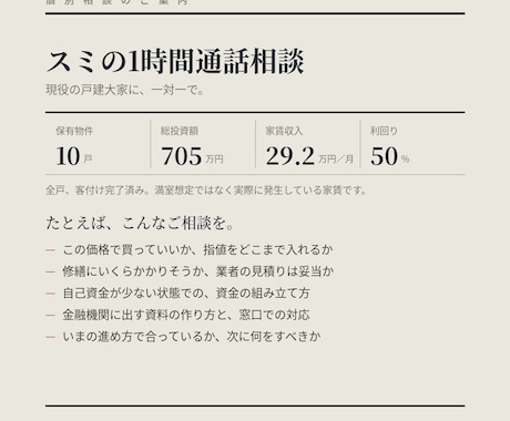 戸建て賃貸業に関する1時間通話相談承ります イメージ1