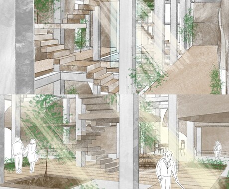 お洒落なオリジナル手書きパースを描きます お洒落なインテリアパース、宣伝用、雰囲気 イメージ2