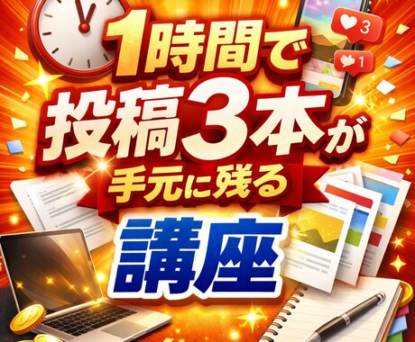 1時間で「投稿3本」が手元に残る講座します あなた専用「インスタ投稿AIアプリ（カスタムGPT）」を作成 イメージ1