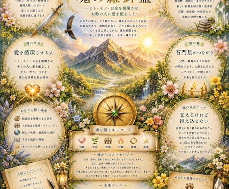 算命学をベースに、あなたの羅針盤アートを描きます 完全オリジナルオーダーアート！あなたの宿命や才能を鑑定します イメージ2