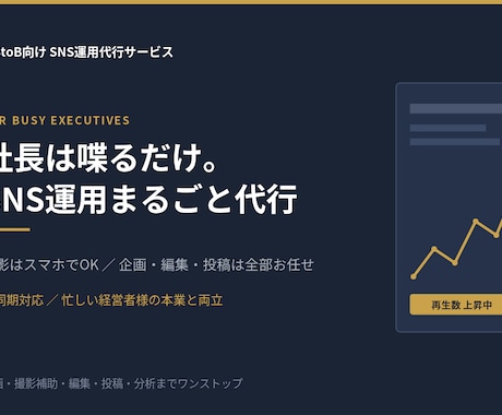 社長は喋るだけ。SNS運用まるごと代行ます 撮影不要、社長は話すだけ。企画から投稿まで代行します イメージ1