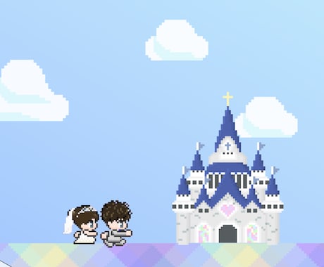 ゲーム風 結婚式プロフィールムービー作ります 可愛いドット絵でウェディングムービーを作ります！格安 短納期 イメージ1