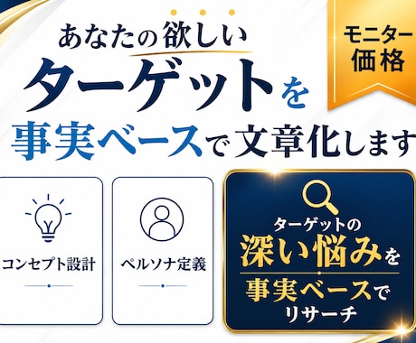 コンセプト・ブランディングの悩みを事実で設計します 【モニター】ターゲット層の深い悩みを事実ベースで代行リサーチ イメージ1