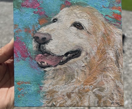 わんちゃん、ねこちゃんなどの似顔絵を描きます 手描きのアクリル画で15cmのキャンバスに絵を描きます イメージ2