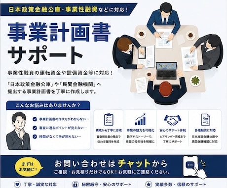 事業性融資の【事業計画書】作成サポートいたします イメージ1