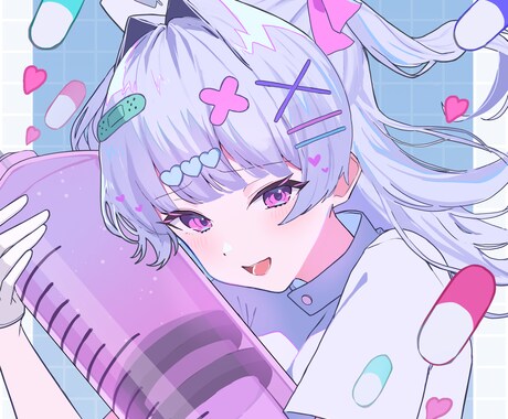カラフルで可愛いイラストを制作いたします SNSのアイコンや一枚絵、サムネイルなど！ イメージ1