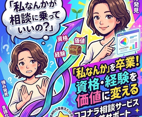 私なんかが相談に乗っていいの？を卒業させます 資格・経験を価値に変えるココナラ相談サービス改善サポート イメージ1