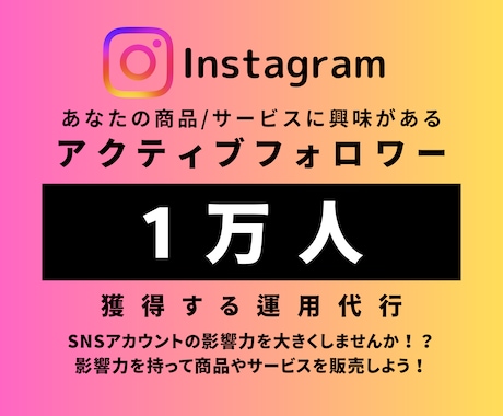 実績多数インスタ1万人フォロワー獲得運用代行します コンテンツ制作×広告運用でインスタフォロワー増やします！ イメージ1