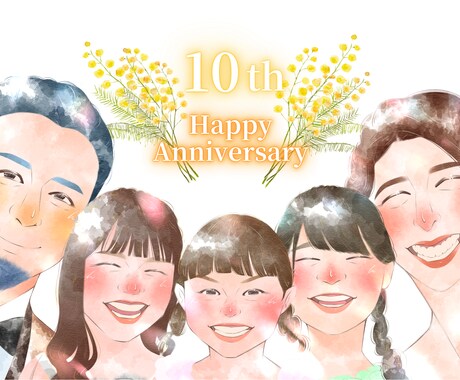 おしゃれな笑顔溢れる似顔絵を制作いたします お世話になった方やご両親へのサプライズプレゼントにも♪ イメージ1