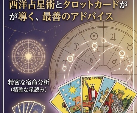 星読みとタロットで運勢と今の悩みを詳しく占います 西洋占星術で運命を知り、タロットで今必要な助言を導き出します イメージ1