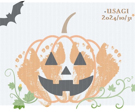 ハロウィンの足型台紙お送りします 今だけのかわいい足型を思い出にしませんか イメージ2