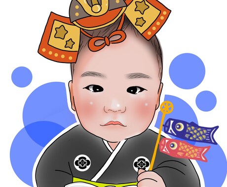 お子さんの可愛い似顔絵お描きします マンスリーやおひな祭り端午の節句の記念に似顔絵いかがでしょう イメージ1