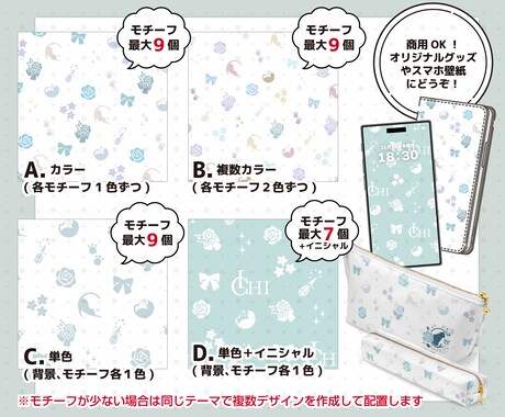 シームレスなモノグラムパターン作成します 商用利用込みでお得！オリジナルグッズや壁紙に使えます！ イメージ2
