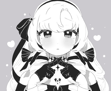 初回3名様限定！半額でアイコン作成します 地雷風モノクロでおしゃれかわいい自分だけのアイコン･イラスト イメージ1