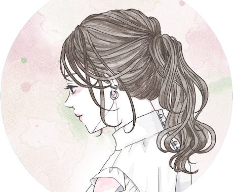 水彩風のおしゃれなイラスト作成します SNSアイコンにもオススメ！繊細なタッチで描く、女性イラスト イメージ2