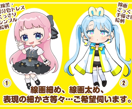 デフォルメ・ミニキャライラストお描きします 配信用サムネ等OK◎かわいいデフォルメイラスト制作します イメージ2