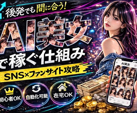 AI美女×SNSで収益化の仕組み教えます 後発組でもできる収益の作り方全て教えます。 イメージ1