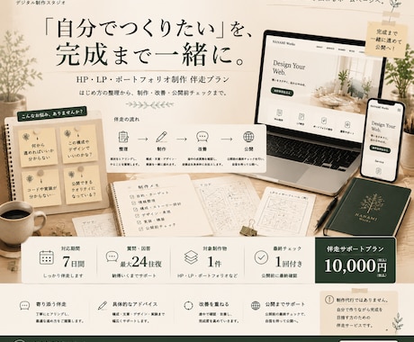HP・LP制作を完成まで伴走します 自分で作りたい方へ手順と改善点を具体的に案内 イメージ1
