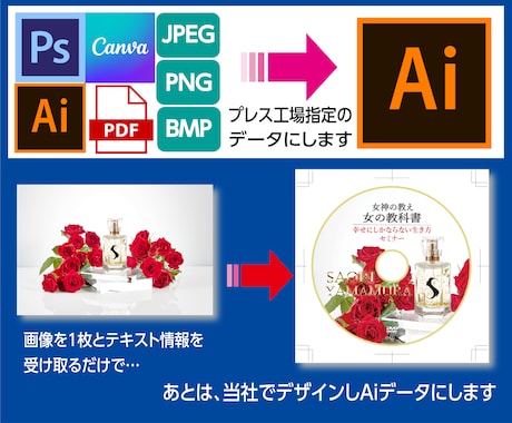 プレス用レーベルのデザイン修正・データ変換します ★プレス工場へ入稿するデータを丁寧・確実にサポートします★ イメージ2