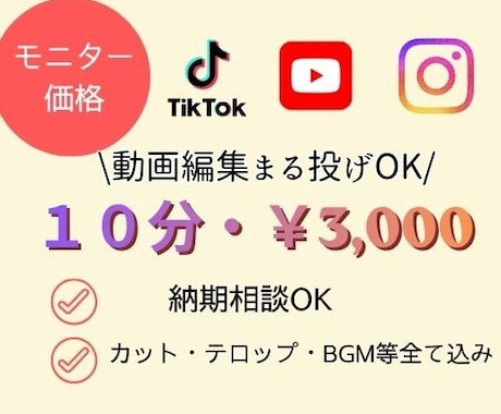 モニター価格!SNS動画編集いたします 飽きずに見られるテンポ重視の動画編集を行います イメージ1