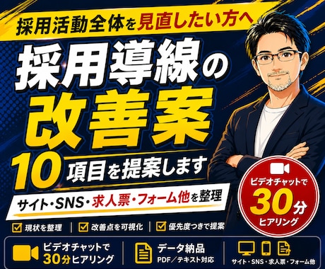 成果につながる採用導線の改善案10項目を提案します 採用活動全体を見直し|サイト・SNS・求人票・フォーム他整理 イメージ1