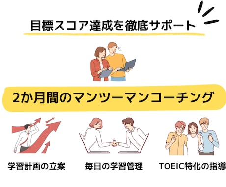 モニター募集2ヶ月2万円TOEICコーチします 【モニター価格】月2回面談×毎日の学習管理×学習サポート イメージ1