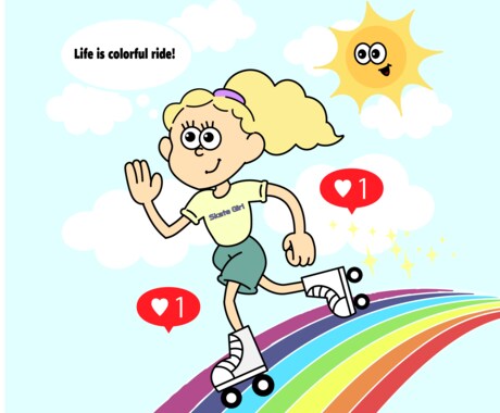 個性的でアメリカンポップなイラストをお届けします レトロでカラフルな遊び心あるデザインを制作します。 イメージ1