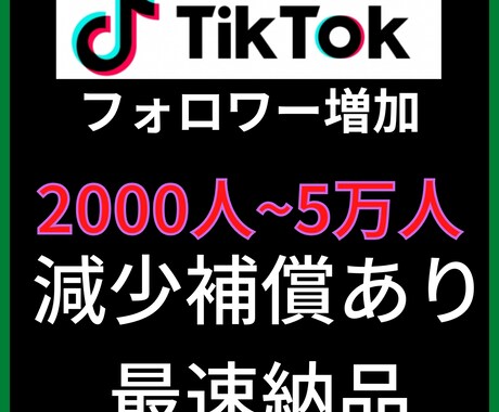 2000人TikTokフォロワー増加します TikTokフォロワー宣伝します！フォロワー増加確実！ イメージ1