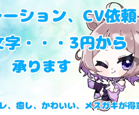 ナレーション.CV承ります 声で命を吹き込み貴方だけの作品を イメージ1