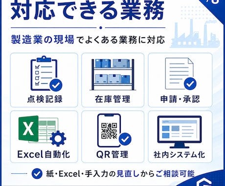 製造業の業務改善・DX相談に対応します 製造現場を知る視点で小さくDX化します イメージ2