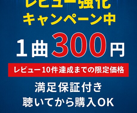 レビュー強化キャンペーン！BGM制作します レビュー10件達成までの特別価格！今だけ1曲300円 イメージ2