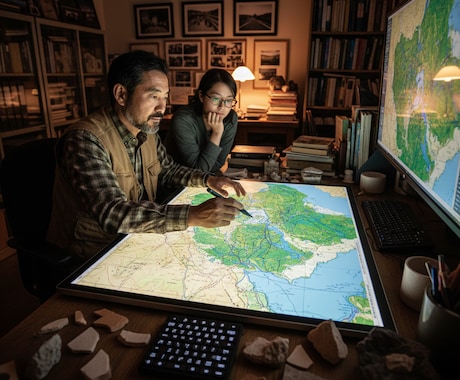 2枚の地図画像を重ね合わせます 基準点をもとに種類の違う地図を重ねて比較したい方 イメージ1