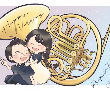 可愛くておしゃれな水彩タッチのイラスト描きます 似顔絵からオリジナルキャラクター、擬人化もOK♡ イメージ2