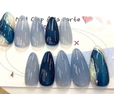 16⌒現品ネイルチップを格安で販売します 深いグリーンでオシャレ感を出しました。 イメージ1