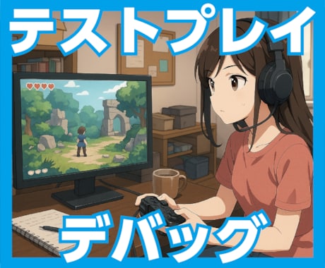 自作ゲームのデバッグ・テストプレイをします 作成途中でも可！ゲームのバグ確認、誤脱字チェック等行います イメージ1
