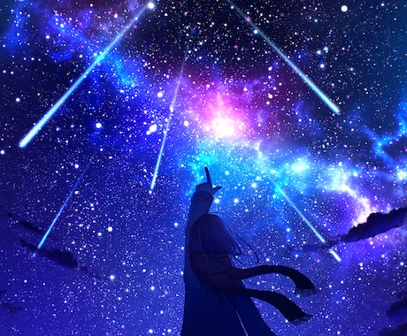 綺麗な星空のイラストを描きます 様々なところで使える星空メインのイラストを描きます。 イメージ2