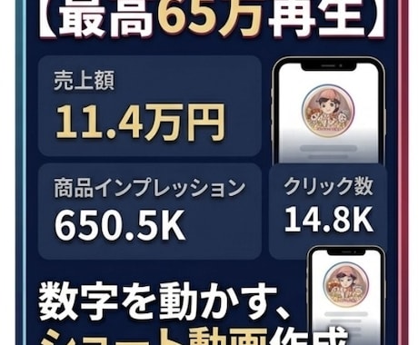 現役発信者が売上に繋げるショート動画を制作します デザイン×SNSマーケのプロがクリックされる動画を作成します イメージ2