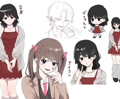 かわいい立ち絵、アイコン作成します 活動者向け！イラスト3点セットです イメージ2