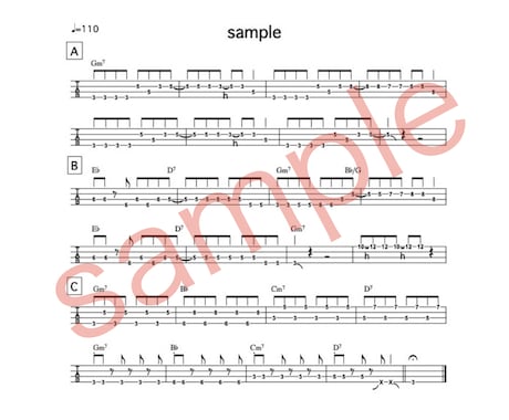 見やすく弾きやすいベースTAB譜作成します 簡略化も承ります！人気オプション★スクロールするTAB譜 イメージ2