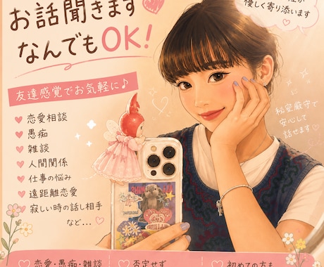 あなたのお話、何でもお聞きします 友達感覚で気軽に話せる21歳女性 イメージ1