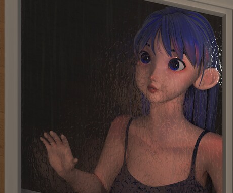 リアル×アニメ調の女性の絵を3DCGで制作します SNSアイコンや一枚絵等制作します イメージ1