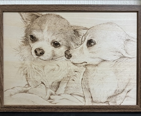 ペットの似顔絵をウッドバーニングで作成します 焼き絵でペットの肖像画を。記念日やプレゼントに是非！ イメージ2