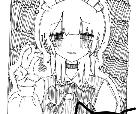 チェキ風の白黒イラストをラフにかわいく描きます あなたのキャラクターがチェキ風イラストに！ イメージ2