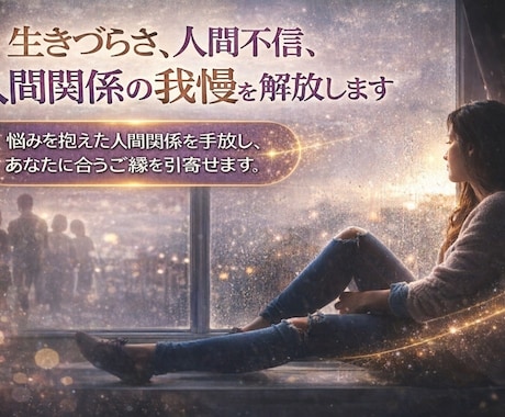 生きづらさ、人間不信、人間関係の我慢を解放します 悩んでいる人間関係を整理し、あなたの望むご縁の引寄せます。 イメージ1
