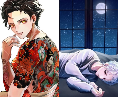 大人可愛くてかっこいいイラスト描きます アイコンはもちろん配信背景にも！ミニキャラや似顔絵風もok♩ イメージ2