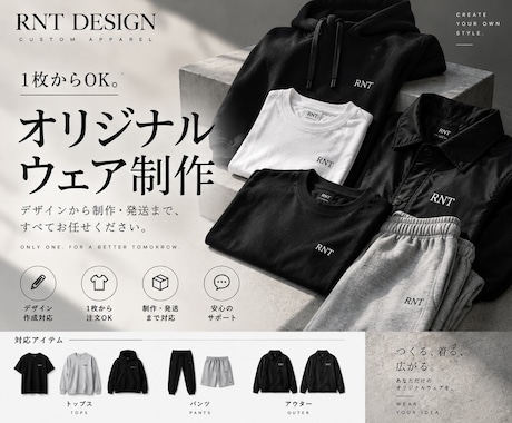 オリジナルウェアをデザインから発送まで対応します イメージ1