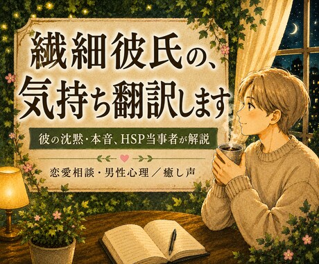 繊細彼氏の気持ち、HSP男子が翻訳します 彼の沈黙や本音、HSP当事者の僕が一緒に紐解きます イメージ1