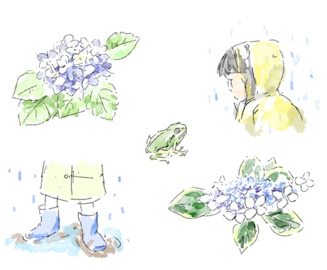 汎用性のある水彩風挿絵、カットイラスト制作します プレゼン資料、web,広告等、汎用性の高い挿絵イラスト イメージ2