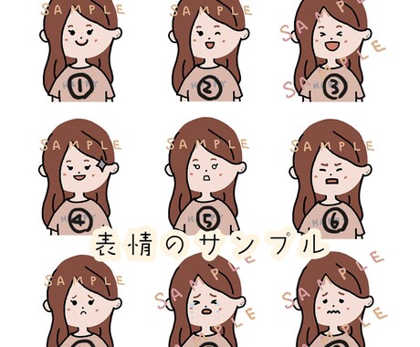 シンプルかわいい表情アイコン描きます 表情追加は3点500円⭐︎商用利用OK！セミオーダーで簡単 イメージ2
