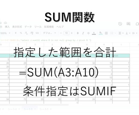エクセルやスプレッドシートの関数で効率化します Excel・スプレッドシート関数で業務時短！初心者歓迎。 イメージ2